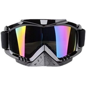 Adult Motorcycle Goggles, Dirt Bike Goggles Grip For Helmet, Anti UV Windproof Dustproof Anti Fog Glasses for ATV Off Road Racing Safety Headwear Screen Filter - Multi-colored