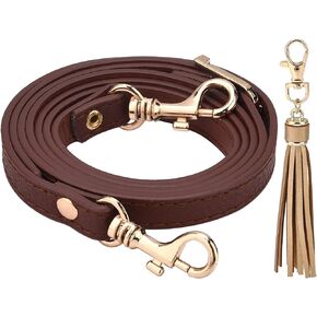 GORGECRAFT Leather Replacement Straps Adjustable Purse Crossbody Brown Shoulder Bag Strap Handles Alloy Buckles with Tassel for Men Women Bags Daily Decorations Crafts Supplies