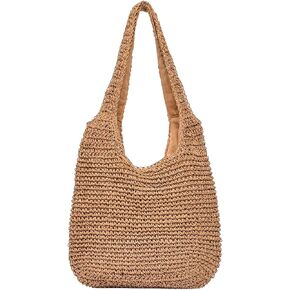 Straw Travel Beach Tote Bag for Women Large Woven Foldable Shoulder Handbags Purse for Summer Vacation