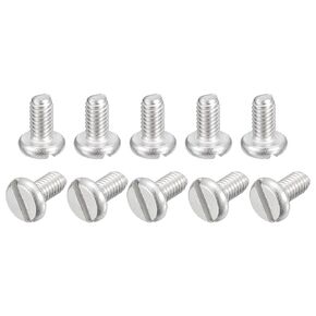 uxcell 304 Stainless Steel Machine Screws, 10pcs M4x10mm Slotted Drive Pan Head Screw Bolts