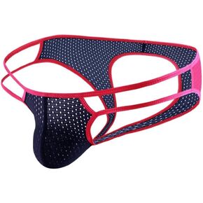 Men's Open Back Underwear,Men Sissy Underwear Thong G-String Breathable Mesh Fishnet Hollow Out Jockstrap