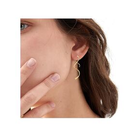 Spiral Threader Earrings 925 Sterling Silver Drop Dangle Handmade Twisted Pull Through Hoop Earrings