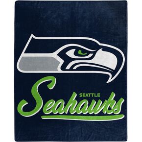 Northwest NFL Seattle Seahawks Unisex-Adult Raschel Throw Blanket, 50" x 60", Signature