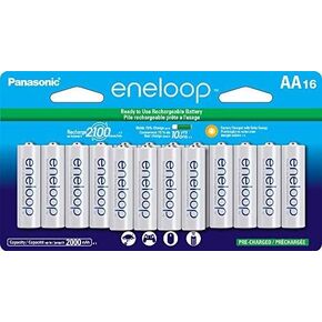 Newest Version Panasonic Eneloop 16 Pack AA NiMH Pre-Charged Rechargeable Batteries -FREE BATTERY HOLDER- Rechargeable 2100 Times