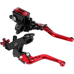 Health Gear Master Cylinder Levers, 7/8 Inch Motorcycle Clutch Brake Handle Lever Motorcycle Master Cylinder Kit with Fluid Reservoir for Most Motorcycles, 1 Pair (Red) in Saudi Arabia