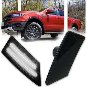 2 PCS Smoked Amber Side Marker Light (RB-170) for 2019-2023 Ford Ranger [Enhances Visibility], Premium Ford Accessories 2019 2020 2021 2022 2023 Front Bumper Signal Lamps - Amber LED