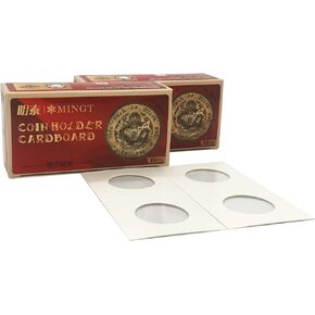 100PCS White Cardboard Coin Holder Protector Display Storage Coin Flips Holder Card 2x2 for Coin Collection Supplies and Collecting (26.5 MM)