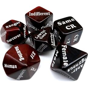 لعبة Dungeon Helper Dice: Character Creator Dungeon Master NPC Character Randomizer 6 مجموعة نرد ألعاب لعب الأدوار على الطاولة متوافقة مع D&D Dungeons and Dragons الأخرى TTRPG Instant Roll Game Master DM GM