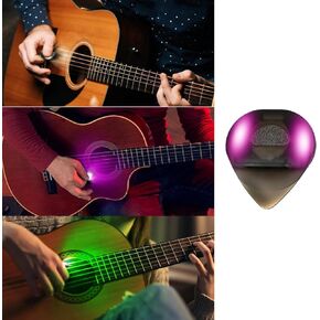 Auto LED Glowing Guitar Picks - Light up Guitar Pick, for Unmatched Musical Experience, 0.6mm (Purple)