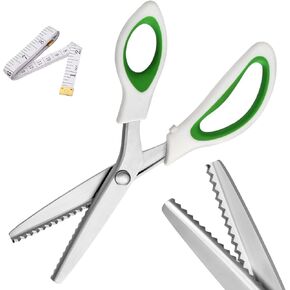 Pinking Shears，9" Zig Zag Scissors for Fabric，Pinking Shears Scissors for Fabric Cutting，Professional Handheld Dressmaking，Great for Many Kinds of Sewing Fabrics Leather and Craft Paper