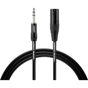 Warm Audio Pro Series XLR Male to TRS Male Cable - 3-foot, Black/Silver, Pro-XLRm-TRSm-3'
