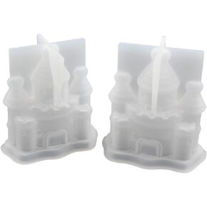 2Pcs Princess Castle Epoxy Mold Women Girls DIY Resin Casting Silicone Mold, 15 x 12 x 2cm
