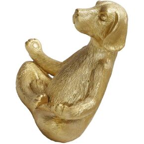 Yoga Dog Ornaments Gold Decor Animal Yoga Figurines Home Decor Meditating Sitting Dog Sculpture Garden Decor Dog Crafts Dog Decor Yoga Pose Dog Statue Table Decor Resin Indoor Lawn
