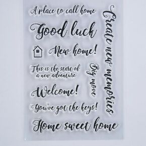 Words Good Luck New Home Sweet Home Clear Stamps for Card Making Decoration and DIY Scrapbooking 3090932