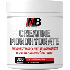 Micronized Creatine Monohydrate Powder 300 Grams Unflavored 60 Days Supply 5 Grams Creatiner Per Serving