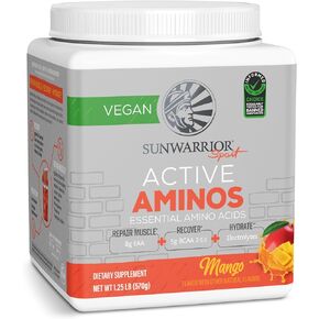 Sunwarrior Amino Acids Amino Energy Powder Essential Amino Acids EAA | Muscle Repair Hydration & Recovery | Promote Wellness Strength & Endurance | Dragon Fruit Flavor | 30 Servings | Active Aminos