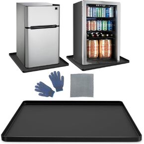 Mini Fridge Silicone Mat,23"*23"Mini Refrigerator Mats with Raised Edge Prevent Water Spills and Protect Floor Damage Such as Washing Machines, Dryer, Mini Fridge, Wine Cabinet