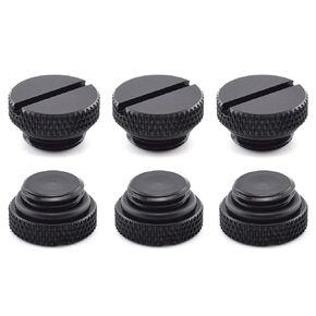 SDTC Tech 6 Pack G1/4" Plug Fitting with O-Ring for PC Water Cooling Systems, Black