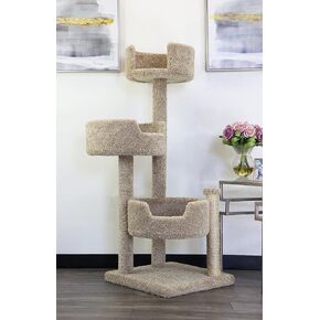 New Cat Condos Real Wood and Carpeted Cat Tree