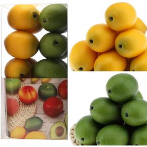 Gresorth 20 pcs Fake Fruit Artificial Lemon Decorations Likelike Limes Decorative for Home Kitchen Party Christmas Display - 6cm