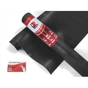 Rwraps Brushed Aluminum Vinyl Car Wrap Film Sheet Roll with Air Release Technology - 5ft x 1ft with Application Card, Black