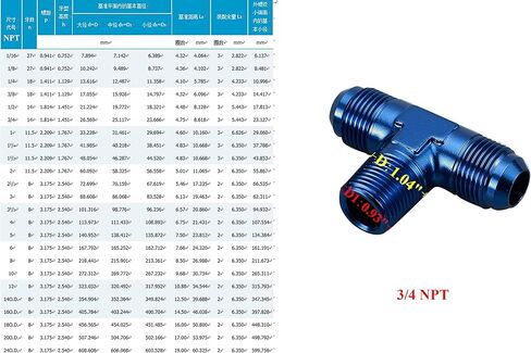 Aluminum -6 AN Male Flare to 1/4" NPT on Side Branch Tee, Male Union Hose Tee Adapter Connector Fitting, Black (2 x AN6 to 1/4 NPT) in Kuwait