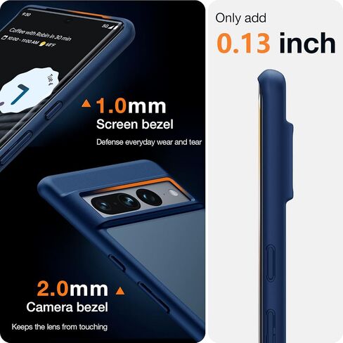 TORRAS Shockproof Designed for Google Pixel 7 Pro Case [Military Grade Drop Tested] Shockproof Translucent Matte Hard Back with Silicone Slim Protective Pixel 7 Pro Phone Case 6.7 Inch, Blue in Saudi Arabia