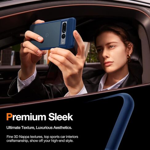 TORRAS Shockproof Designed for Google Pixel 7 Pro Case [Military Grade Drop Tested] Shockproof Translucent Matte Hard Back with Silicone Slim Protective Pixel 7 Pro Phone Case 6.7 Inch, Blue in Saudi Arabia