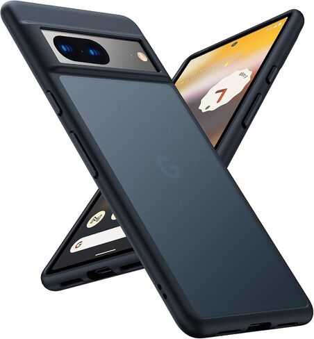 TORRAS Shockproof Designed for Google Pixel 7 Pro Case [Military Grade Drop Tested] Shockproof Translucent Matte Hard Back with Silicone Slim Protective Pixel 7 Pro Phone Case 6.7 Inch, Blue in Saudi Arabia