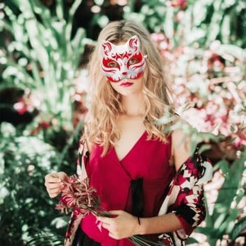 10Pcs Therian Mask Blank Cat Mask DIY Paintable Cat Masks to Paint Masquerade Animal Mask Therian Masks for Cosplay Dress Up Halloween Carnival Party Favors in Kuwait