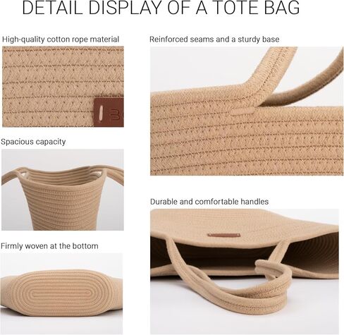 Large Woven Tote & Small Handbag Set for Women, Cotton Rope Shoulder Bag for Beach Pool Travel Weekends, Purse for Essentials in Saudi Arabia