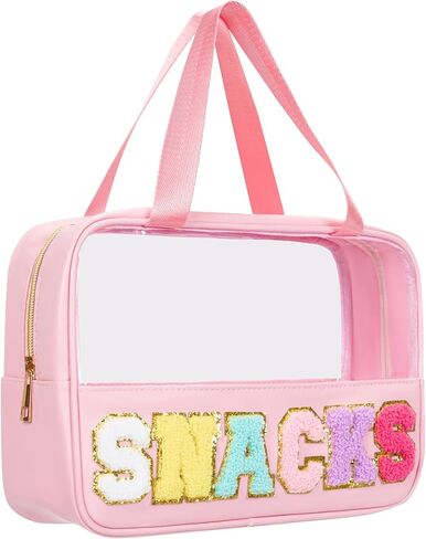 حقيبة الوجبات الخفيفة واضحة الشنيل اسكواش رسالة زيبر الحقيبة للسفر حقيبة مستحضرات التجميل Preppy حقيبة مستحضرات التجميل واضحة ماكياج حقيبة السفر للنساء in Kuwait