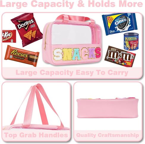 حقيبة الوجبات الخفيفة واضحة الشنيل اسكواش رسالة زيبر الحقيبة للسفر حقيبة مستحضرات التجميل Preppy حقيبة مستحضرات التجميل واضحة ماكياج حقيبة السفر للنساء in Kuwait