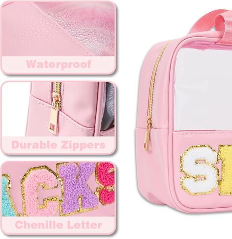 حقيبة الوجبات الخفيفة واضحة الشنيل اسكواش رسالة زيبر الحقيبة للسفر حقيبة مستحضرات التجميل Preppy حقيبة مستحضرات التجميل واضحة ماكياج حقيبة السفر للنساء in Kuwait