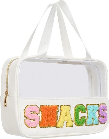 حقيبة الوجبات الخفيفة واضحة الشنيل اسكواش رسالة زيبر الحقيبة للسفر حقيبة مستحضرات التجميل Preppy حقيبة مستحضرات التجميل واضحة ماكياج حقيبة السفر للنساء in Kuwait