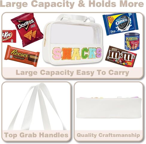 حقيبة الوجبات الخفيفة واضحة الشنيل اسكواش رسالة زيبر الحقيبة للسفر حقيبة مستحضرات التجميل Preppy حقيبة مستحضرات التجميل واضحة ماكياج حقيبة السفر للنساء in Kuwait