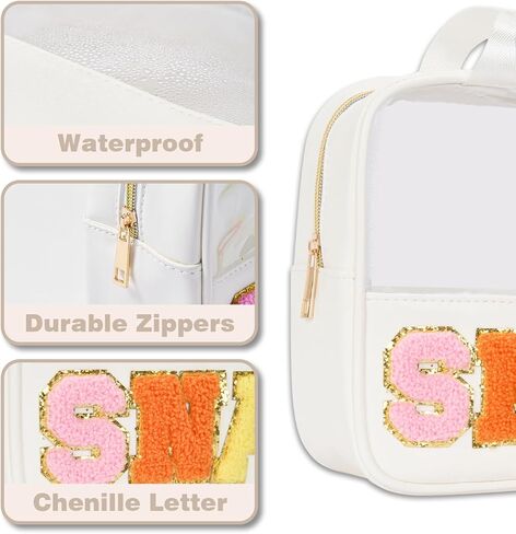 حقيبة الوجبات الخفيفة واضحة الشنيل اسكواش رسالة زيبر الحقيبة للسفر حقيبة مستحضرات التجميل Preppy حقيبة مستحضرات التجميل واضحة ماكياج حقيبة السفر للنساء in Kuwait