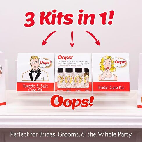 Oops! Wedding Day Emergency - Brides, Groom, Wedding Party - Day of Event Emergency - Garment Repairs, Fixes & Cleaning Solutions - Prevents Wardrobe Malfunction - Perfect Shower Gift in Saudi Arabia