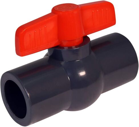 Midline Valve PVC Ball Valve with Pink T-Handle for Potable Water Use 1'' Solvent Connections Grey Plastic (492T100) in Saudi Arabia