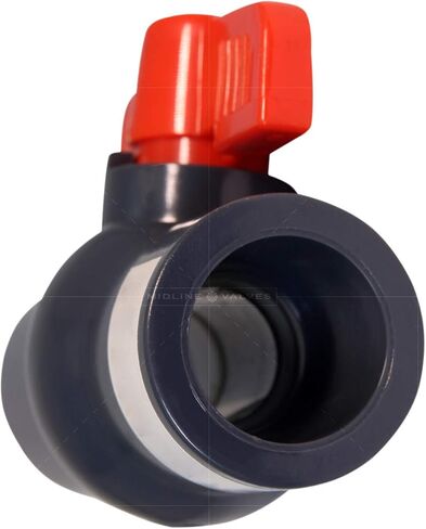 Midline Valve PVC Ball Valve with Pink T-Handle for Potable Water Use 1'' Solvent Connections Grey Plastic (492T100) in Saudi Arabia