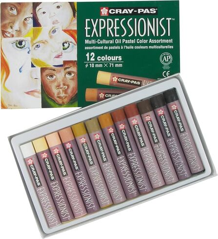 SAKURA Cray-Pas Expressionist Multi-Cultural Oil Pastel Set - Soft Oil Pastels for Artists - 12 Colors in Saudi Arabia