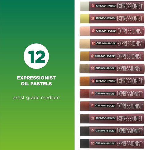SAKURA Cray-Pas Expressionist Multi-Cultural Oil Pastel Set - Soft Oil Pastels for Artists - 12 Colors in Saudi Arabia