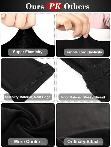 8 Pairs Unisex UV Protection Arm Cooling Sleeves Ice Silk Arm Cover (Black, Modal) in Saudi Arabia