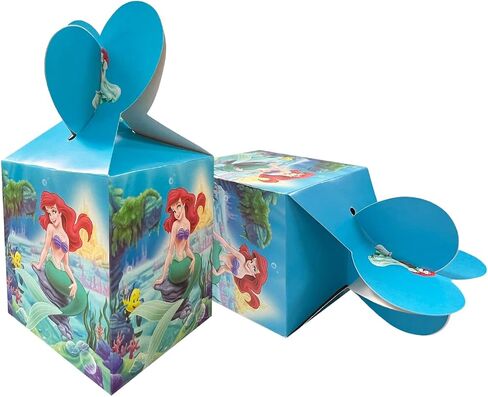 12Pcs Party Gift Box for The Little Mermaid, for Ariel Birthday Party Decoration Supplies Candy Box Treat Box in Saudi Arabia