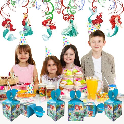 12Pcs Party Gift Box for The Little Mermaid, for Ariel Birthday Party Decoration Supplies Candy Box Treat Box in Saudi Arabia