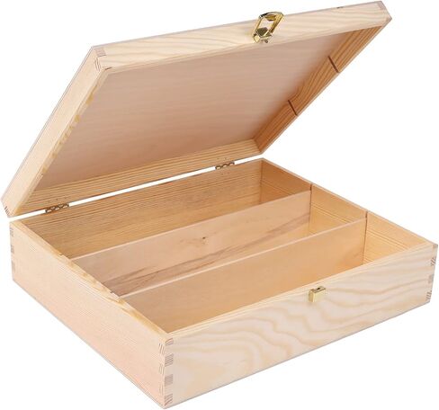 Unpainted Wine Wooden Box Gift Storage | 1 Bottle | 13.81 x 4.33 x 3.93 in | Natural Wood Holder | Perfect Luxury Box for Christmas, Birthday, Wedding, Valentine’s Day, Anniversary in Saudi Arabia