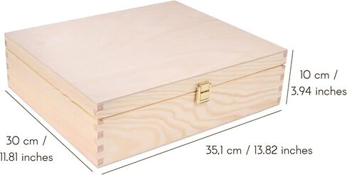 Unpainted Wine Wooden Box Gift Storage | 1 Bottle | 13.81 x 4.33 x 3.93 in | Natural Wood Holder | Perfect Luxury Box for Christmas, Birthday, Wedding, Valentine’s Day, Anniversary in Saudi Arabia