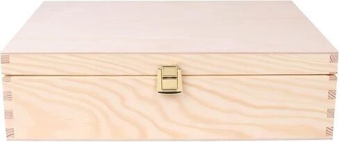 Unpainted Wine Wooden Box Gift Storage | 1 Bottle | 13.81 x 4.33 x 3.93 in | Natural Wood Holder | Perfect Luxury Box for Christmas, Birthday, Wedding, Valentine’s Day, Anniversary in Saudi Arabia