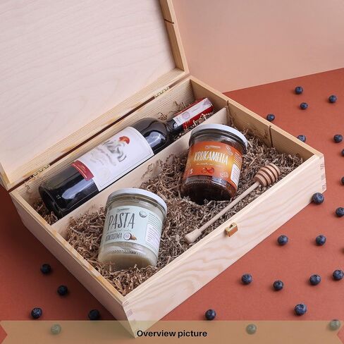 Unpainted Wine Wooden Box Gift Storage | 1 Bottle | 13.81 x 4.33 x 3.93 in | Natural Wood Holder | Perfect Luxury Box for Christmas, Birthday, Wedding, Valentine’s Day, Anniversary in Saudi Arabia