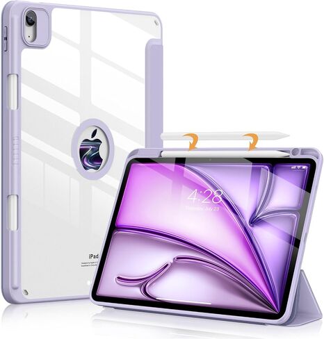 Soke for iPad Air 11 Inch Case 2024 & iPad Air Case (5th/4th Generation, 2022/2020) with Pencil Holder-Auto Sleep/Wake + Camera Protection, Shockproof Back Cover for iPad Air 10.9 Inch,Gray Purple in Saudi Arabia